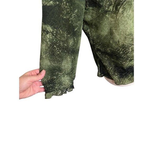 Vintage Mesh Top Women P Large Sheer Green y2K Fairy Grunge Goblincore Whimsical - Picture 4 of 14